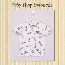 large Kaos Kerah Anak Import Abu LK122 3 4t 75